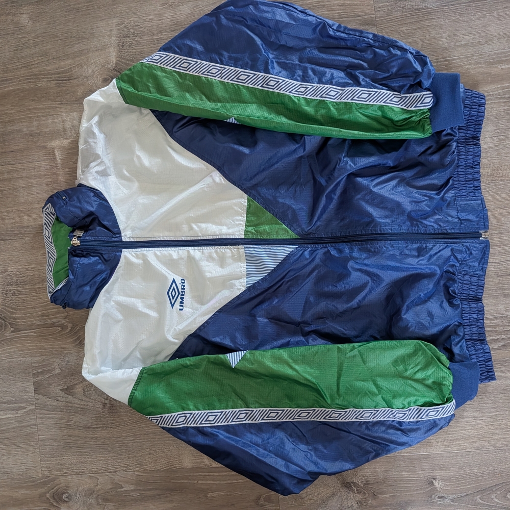 Umbro Navy and Green Track Jacket